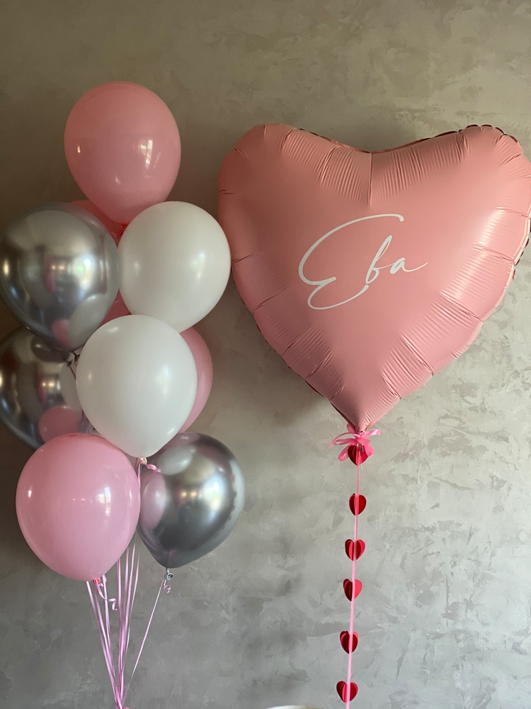 Шарики на выписку для девочки Розовое Сердце в Севастополе