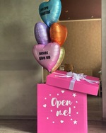 Розовая коробка с шариками Открой меня в Севастополе