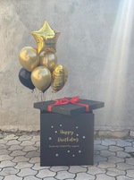 Коробка с шариками для парня Золото и Черный в Севастополе